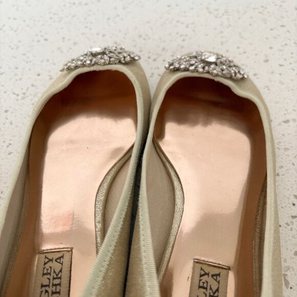 Badgley Mischka - Abella gold leather flats - Picture 11 of 13